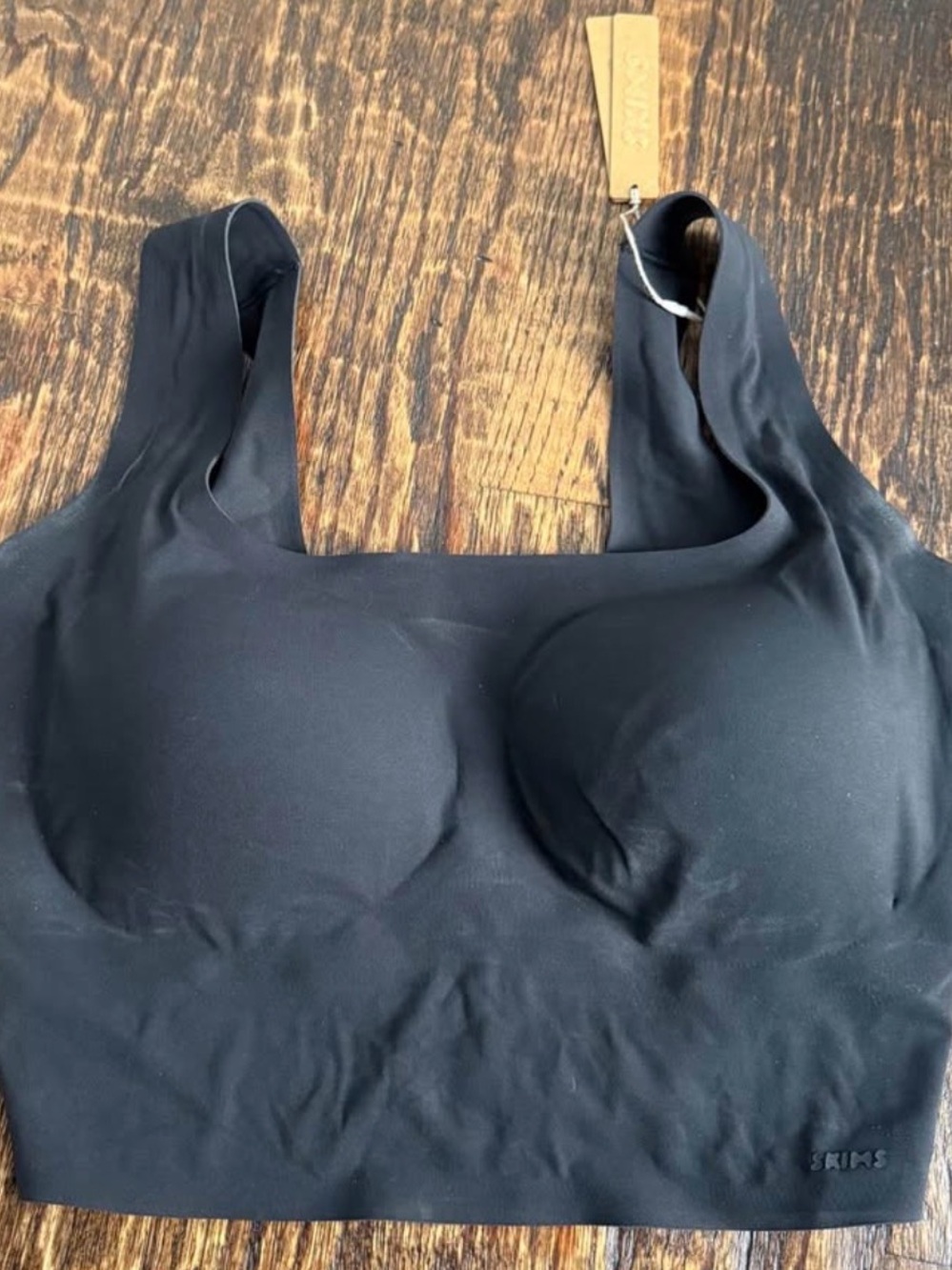 Seamless Black Shapewear Bralette - SKIMS